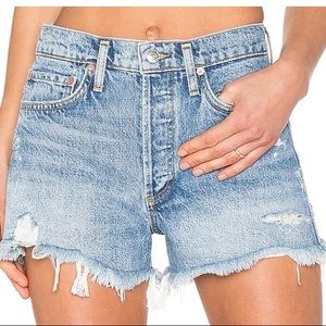 Agolde Parker Vintage Cut Off Short Medium Blue Size 25.